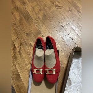 Ara red suede heels